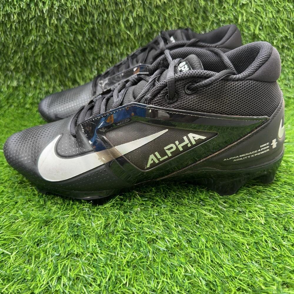 Nike Alpha Menace 4 Pro Football Cleats Mens Size 10 Black‎ Spikes FD7037 002